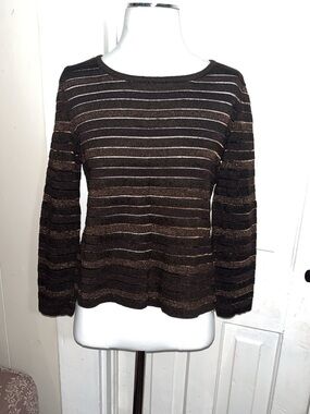 Escada Margaretha Ley Vintage 82% Wool Sheer Layer Blouse Size 36 Made Germany M